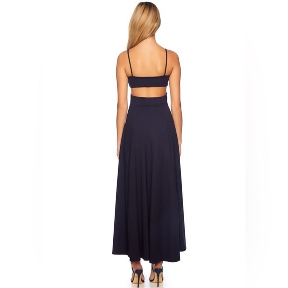 NWOT Susana Monaco String Long Slit Cutout Maxi Sundress in Navy Blue sz L - Picture 4 of 9